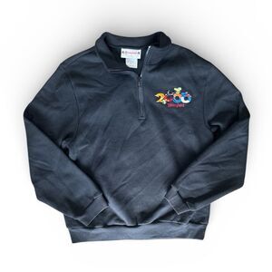 Vintage Disneyland Black Quarter Zip Pullover Sweater in Womens Size Small 2000s